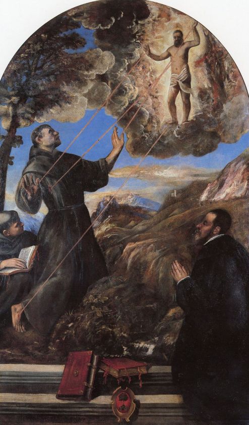 01_Tiziano Vecellio, San Francesco riceve le stimmate, Ascoli Piceno, Pinacoteca Civica