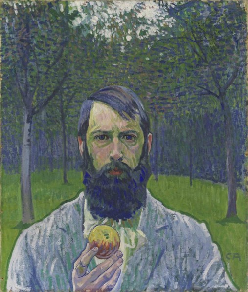 1901.01 Autoritratto con mela (Selbstbildnis mit Apfel) 1902-1903, olio su tela, 64.5 x 54 cm Collezione privata (in deposito al Kunstmuseum Solothurn) © M. + D. Thalmann, Herzogenbuchsee Crediti fotografici: SIK-ISEA, Zurigo (Philipp Hitz)